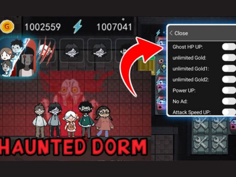 Mod Menu tiện lợi trong Haunted Dorm Hack