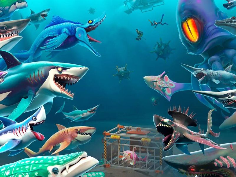 Tải Hungry Shark World Hack (Vô Hạn Tiền, Kim Cương) v8.0.6 Thế giới dưới đại dương sống động trong Hungry Shark World Hack