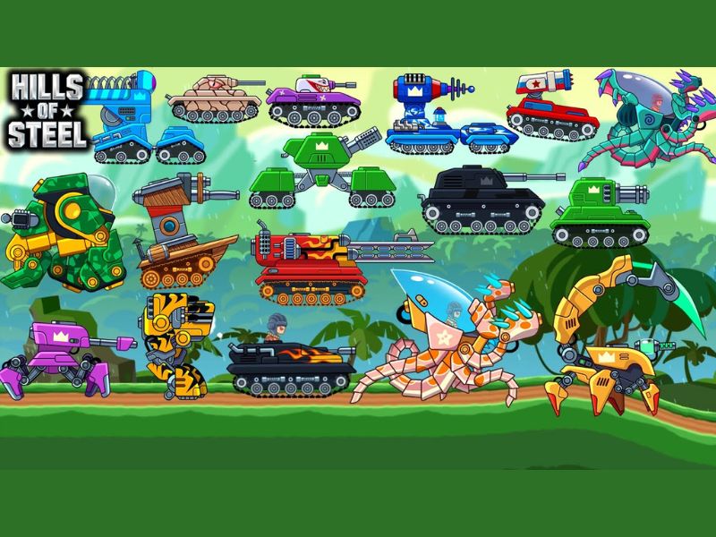 Mở khóa tất cả xe tăng trong Hack Hills Of Steel
