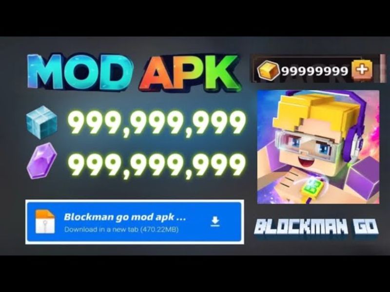 Vô hạn tiền và kim cương trong Blockman Go MODPURE