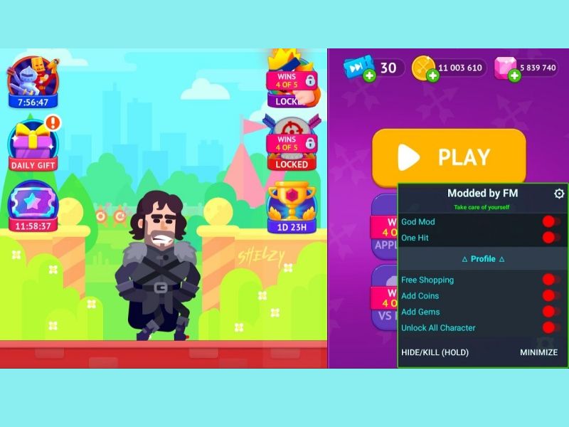 Tải Hack Bowmasters (Full Nhân Vật, Full Tiền, Bất Tử) v9.5.1 Các Tính Năng Nổi Bật Trong Hack Bowmaster