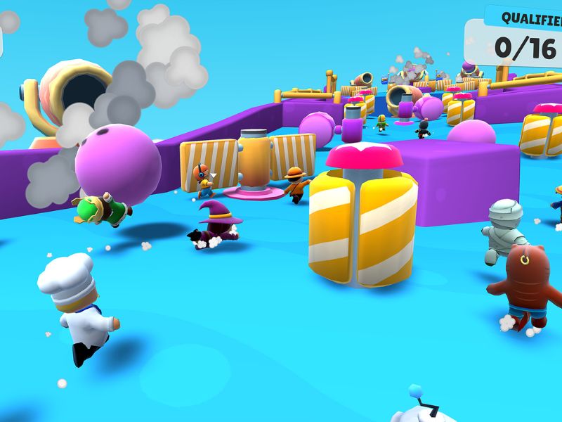 Đua vượt chướng ngại vật đầy hỗn loạn trong Stumble Guys Mod Hack.boats