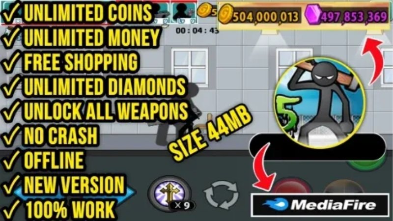 Những tính năng trong bản Anger of Stick 5 Mod APK
