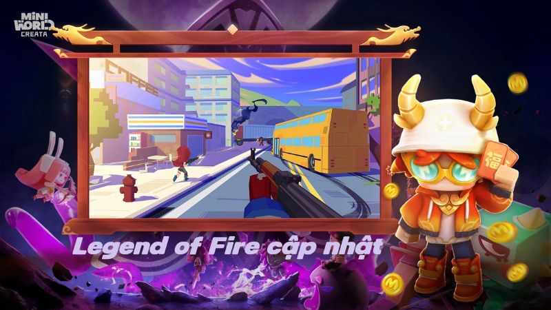 Mini World MOD APK xây thành phố trong chế độ Sáng tạo.