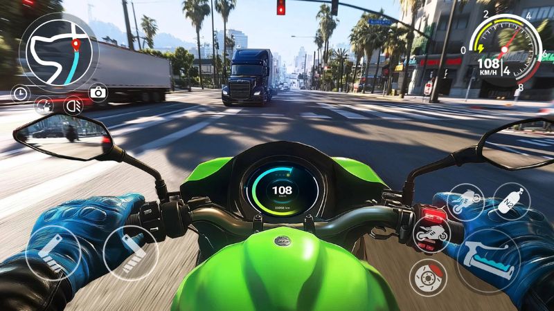 Tải Moto Race Go MOD APK (Vô Hạn Tiền) v1.93.0 Moto Race Go MOD APK đua xe trên cao tốc.
