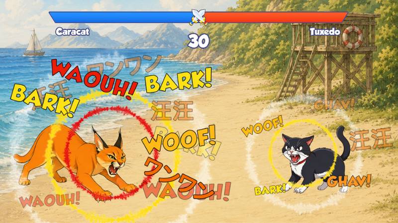 Tải Dog Battle: Bow Wow MOD APK ( Mở Khóa) v0.1.0 Đồ họa hoạt hình đáng yêu và hiệu ứng đẹp mắt