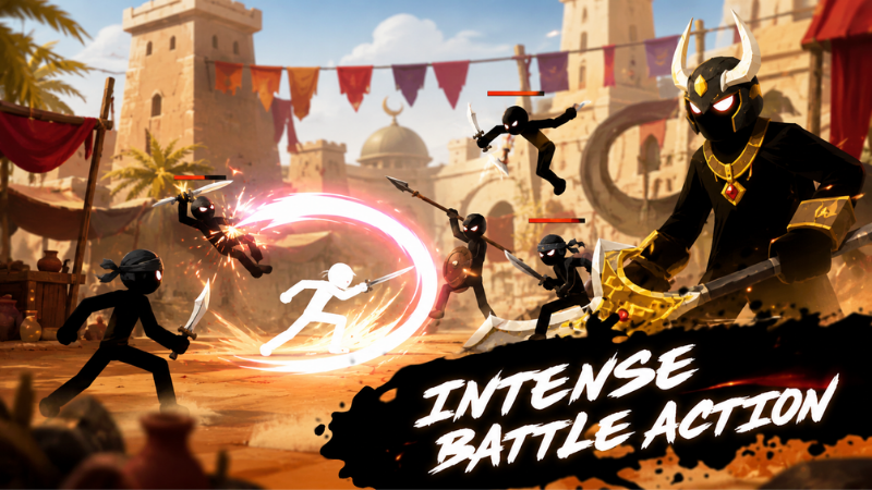 Gameplay Stickman Weapon Master MOD APK thực hiện combo