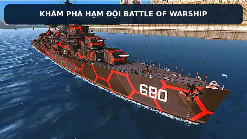 Tải Battle of Warship MOD APK (Vô Hạn Tiền) v1.74.12 điều hướng và giữ vị trí khi giao tranh gần khu vực đảo.