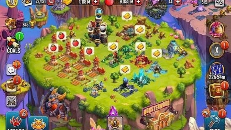 Gameplay Monster Legends MOD APK nâng cấp quái vật