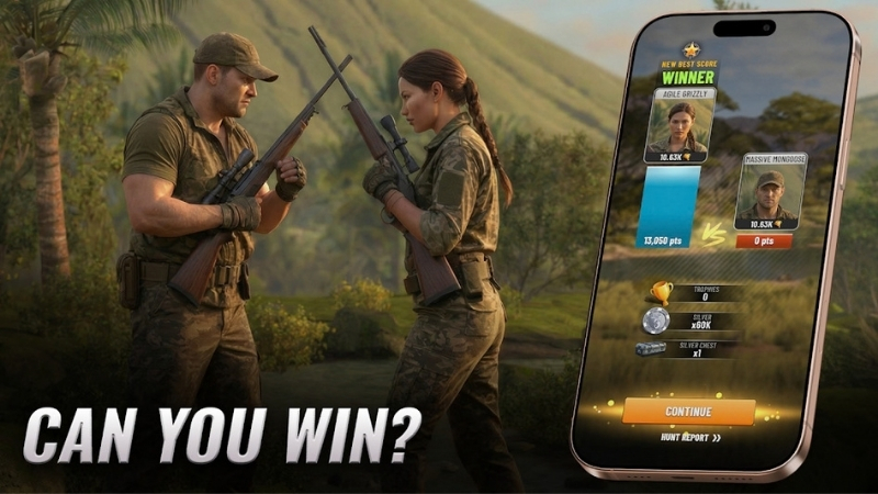 Tải Trophy Hunter MOD APK (Menu, One Hit) v3.27.0 Trophy Hunter MOD APK với nhiều loại súng săn để nâng cấp